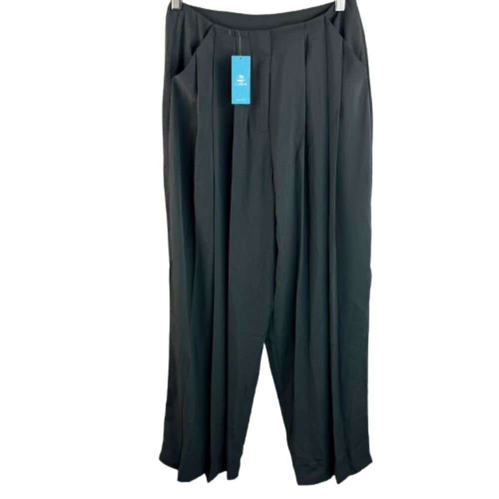 Cupshe NWT Dark Gray Pleated Wide-leg Pants/Trousers Size Small